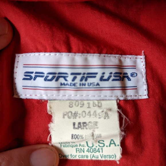 Sportif USA windbreaker, lightweight, vintage, blue and red, men's large - Picture 6 of 8